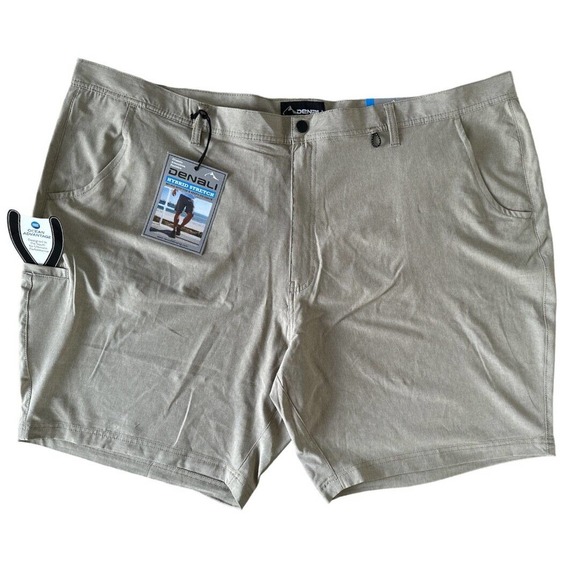 Denali Other - Denali Men's Hybrid Stretch Flat Front 5 Pockets Shorts Size 52 Rugged Tan Hthr